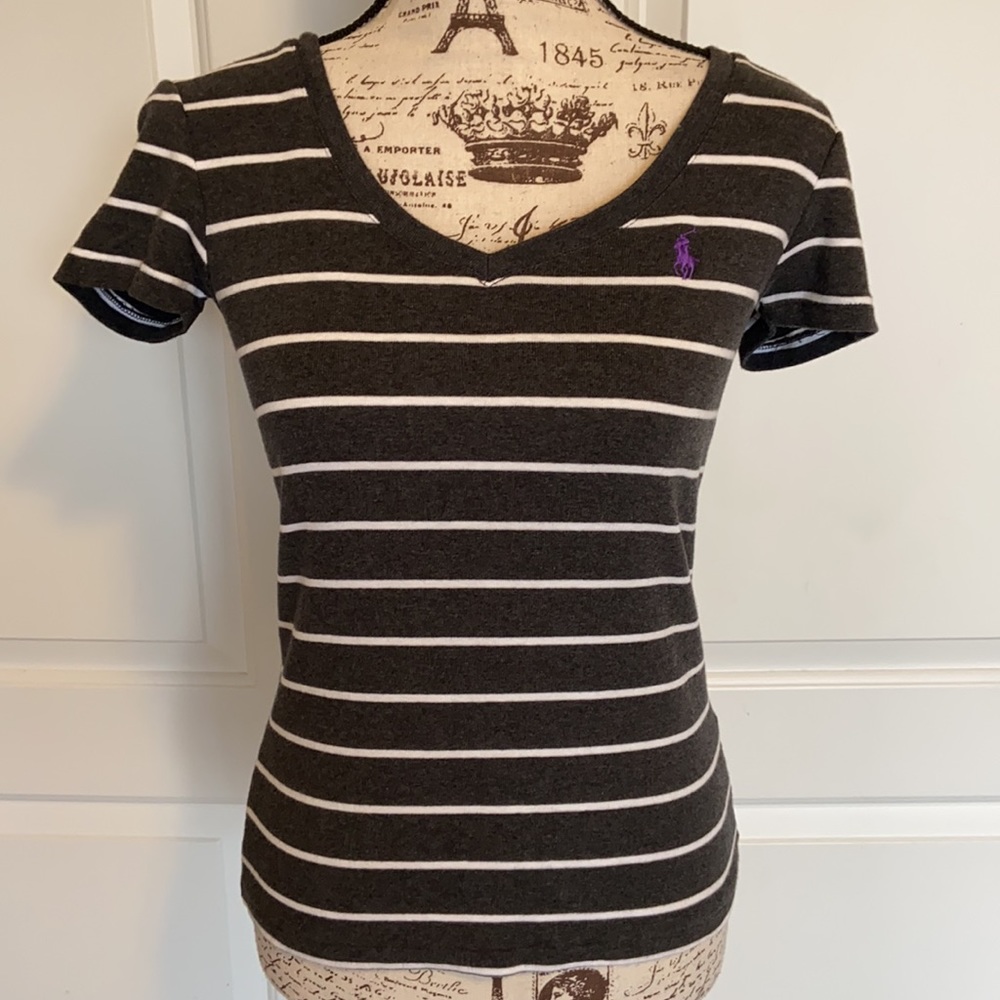 RALPH LAUREN SPORT STRIPED LOGO SHIRT